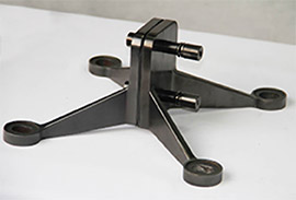 Stainless steel spider bracket in PVD coating in Black is Black