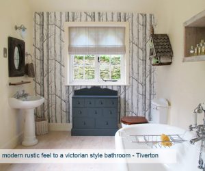 Modern rustic feel to a Victorian-style bathroom - Tiverton