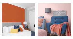 The images above are propped room-sets to demonstrate the colours of a paint product. This format will be familiar to anyone who has looked for paint colours however it is a distinctly retail style of approach. Images like this serve no purpose to a creative specifier as the colour rendition, being manipulated is not a realistic representation of how the colour performs within a space. There is no natural lighting or shadow and even the give-away “eye-dazzle” effect where the edge of a photoshopped area meets an object.